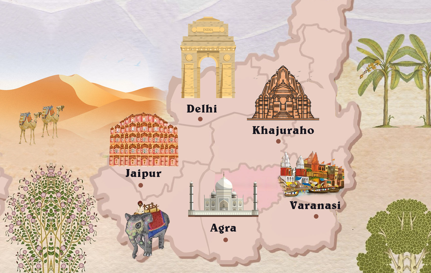 Triangulo Dorado Con Varanasi Y Khajuraho - India Autentica